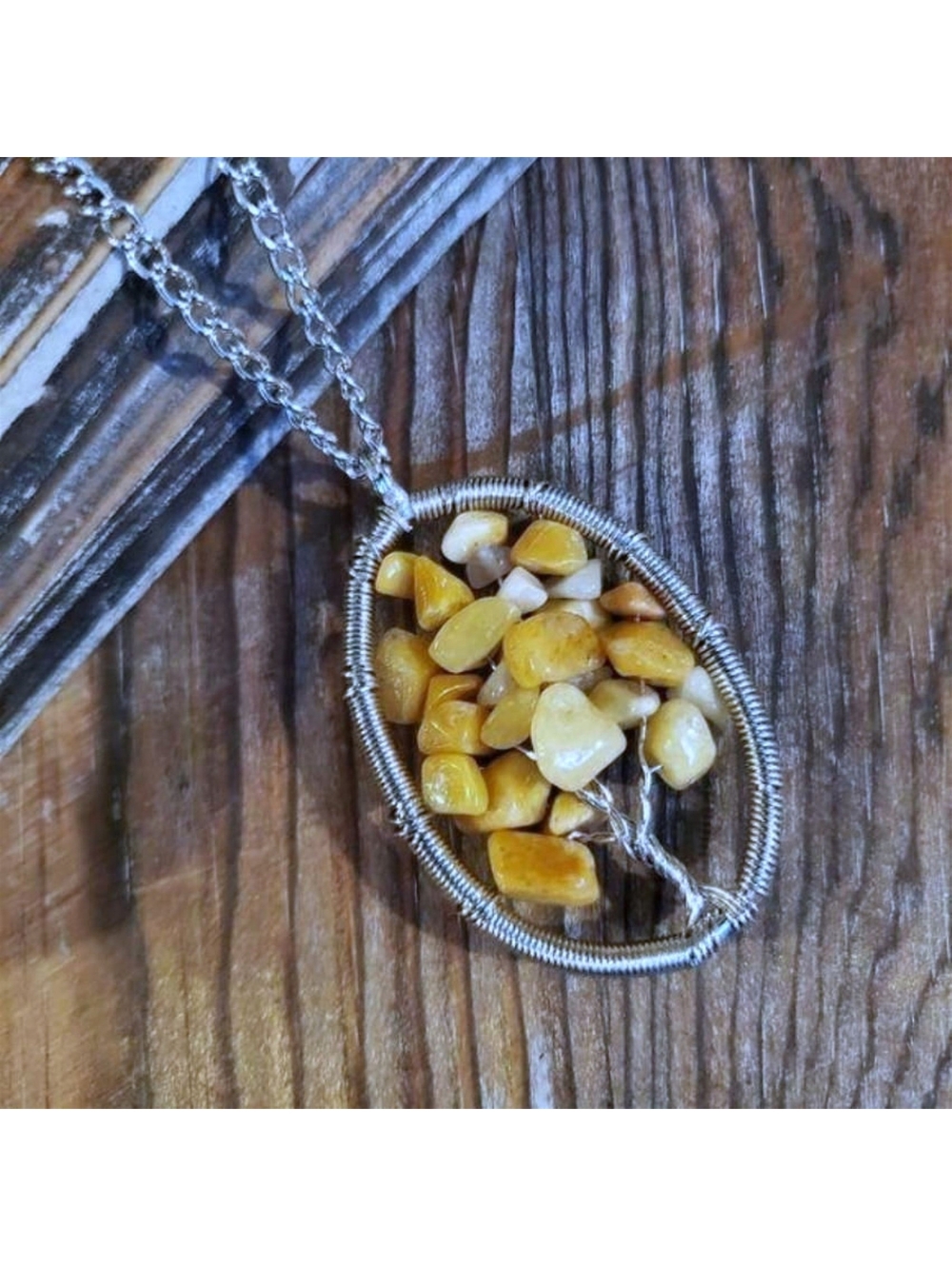 Tree of Life Gemstone Necklace Citrine